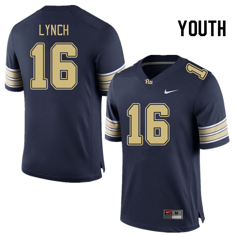 Youth #16 David Lynch Pitt Panthers College Football Jerseys Stitched Sale-Navy